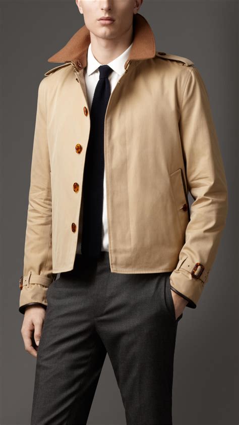 burberry coat with wool collar.